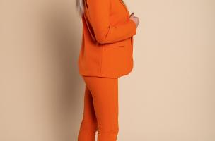 Conjunto pantalón con blazer elegante Estrena, naranja