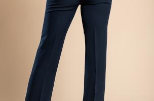 Pantalón largo elegante con pernera recta, azul oscuro