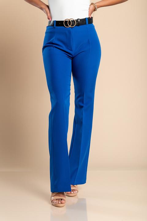 Pantalón largo elegante con pernera recta, azul