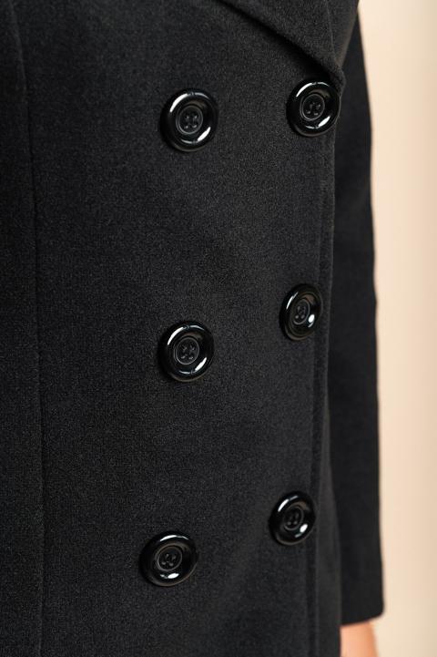 Abrigo elegante con botones, negro