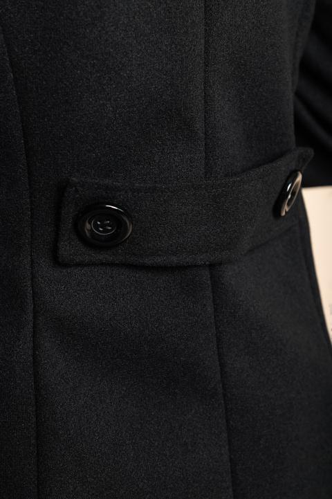 Abrigo elegante con botones, negro